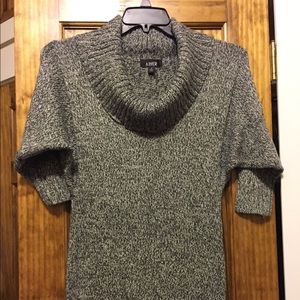 Fab Black and White marled cowl neck sweater.
